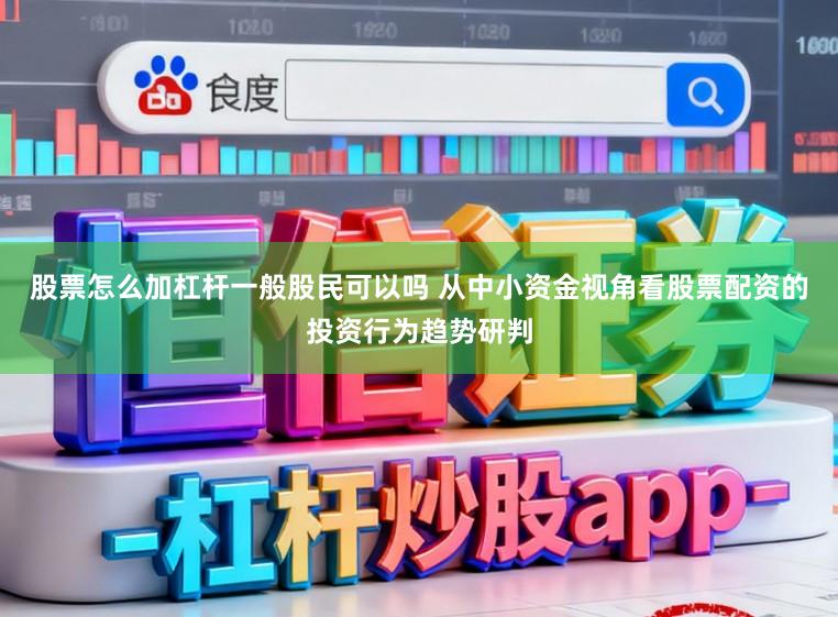 股票怎么加杠杆一般股民可以吗 从中小资金视角看股票配资的投资行为趋势研判